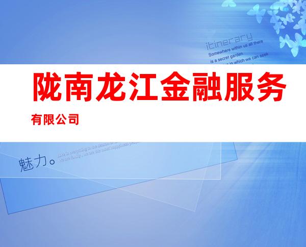陇南龙江金融服务有限公司